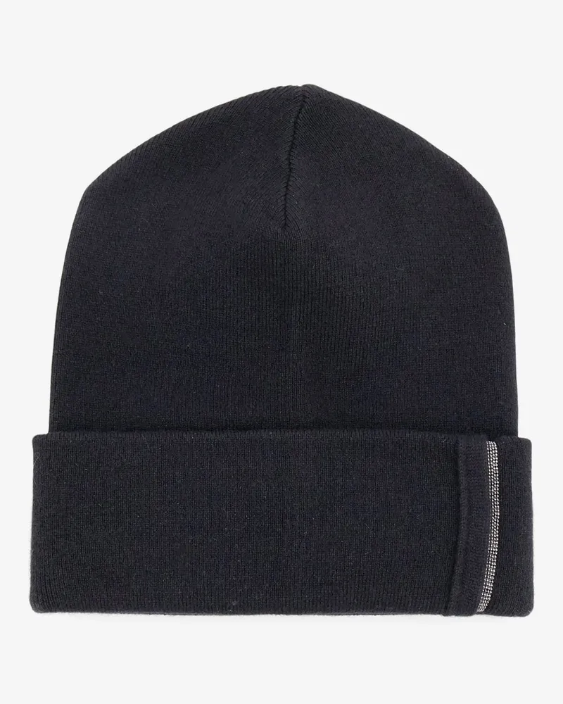 Brunello Cucinelli Cashmere hat with Monili detail -  - gender_Woman Black