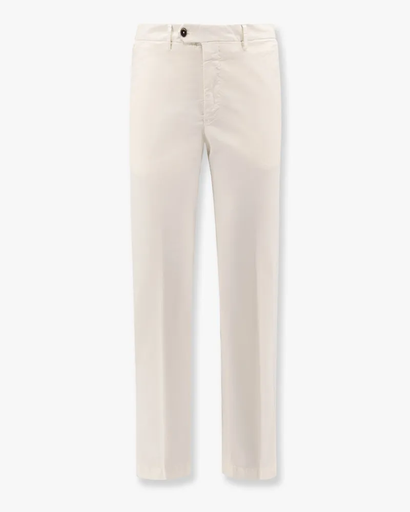 PT TORINO Stretch cotton trouser with logo metal charm -  - gender_Man White