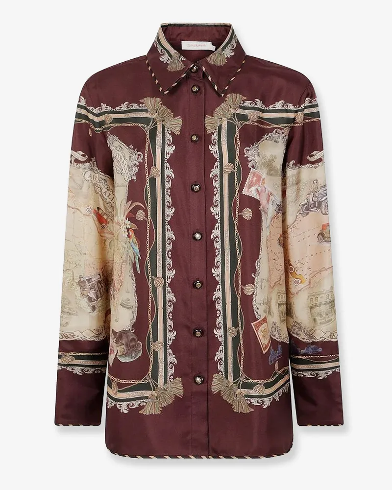 Zimmermann Valiant Silk Twill Shirt -  - gender_Woman Brown
