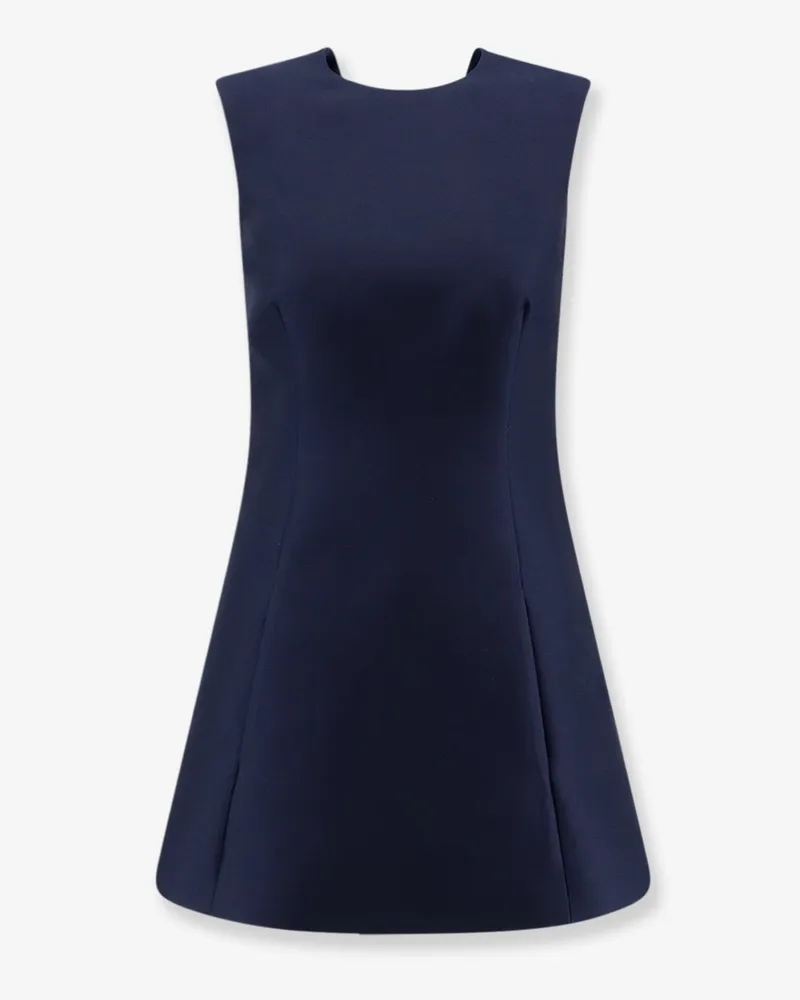 Balenciaga A-line merino wool and silk blend short dress -  - gender_Woman Blue