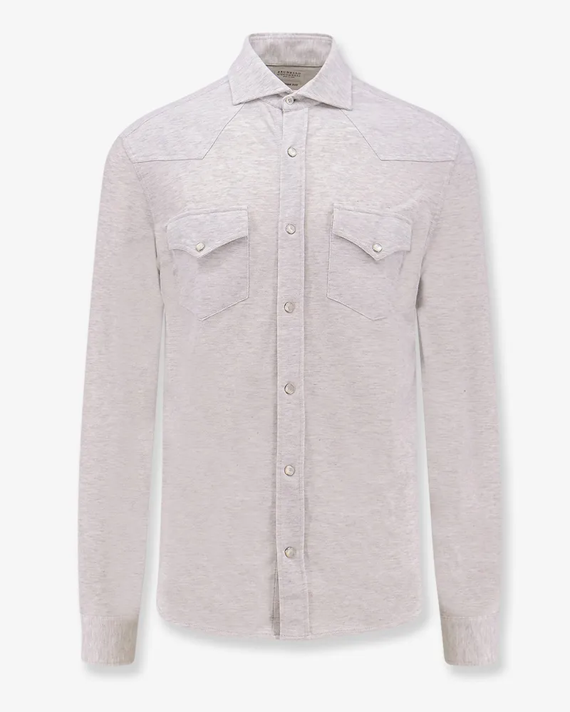 Brunello Cucinelli Cotton leisure fit shirt -  - gender_Man Grey