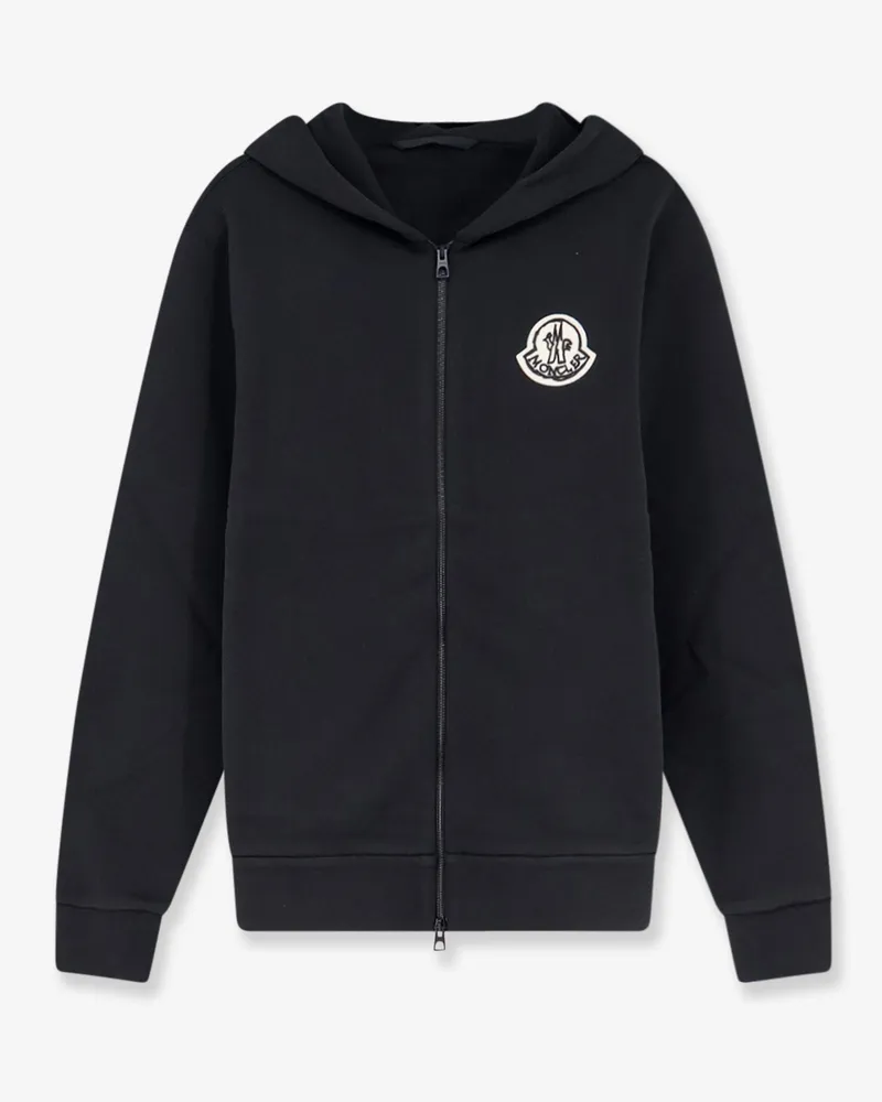 Moncler Cotton sweatshirt with logo patch -  - gender_Man Black