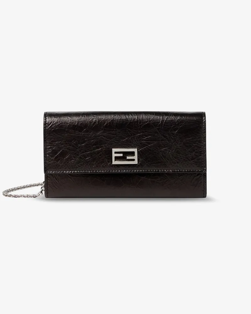Fendi Continental crackled leather wallet -  - gender_Woman Black