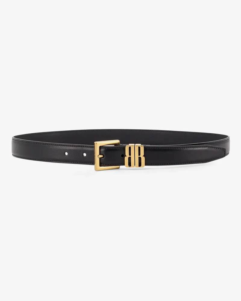 Balenciaga Leather belt with BB Editor leather -  - gender_Woman Black