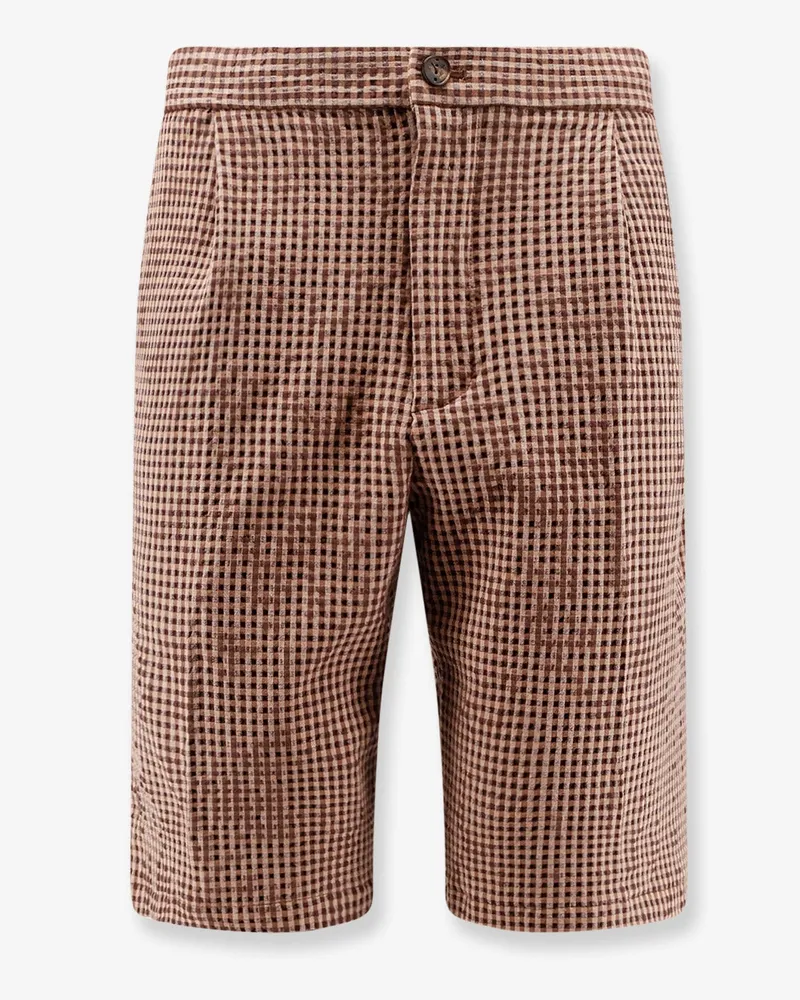 Hevò Torre Lapillo checked shorts -  - gender_Man Brown