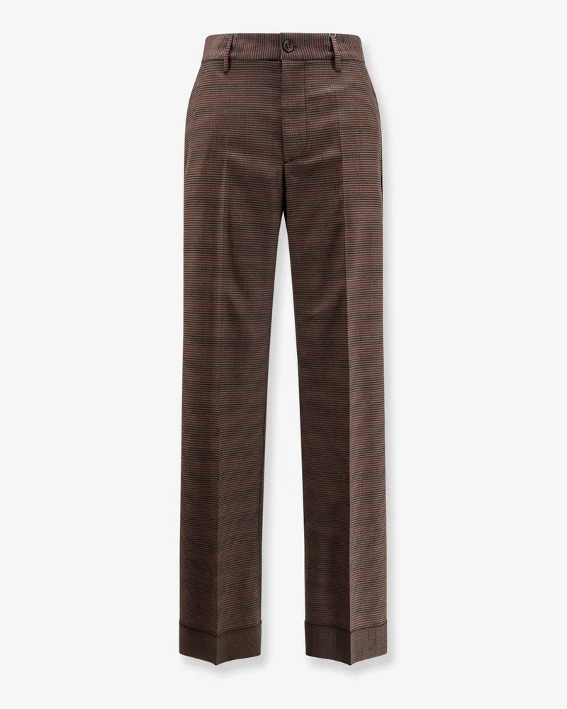 Maison Margiela Wool blend trousers with raw-cut edges -  - gender_Woman Brown