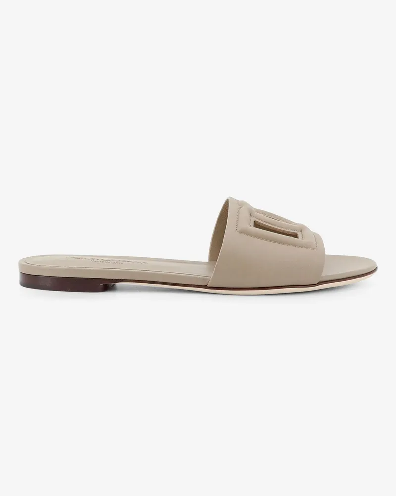 Dolce & Gabbana Leather sandals with DG Millennials logo -  - gender_Woman Grey