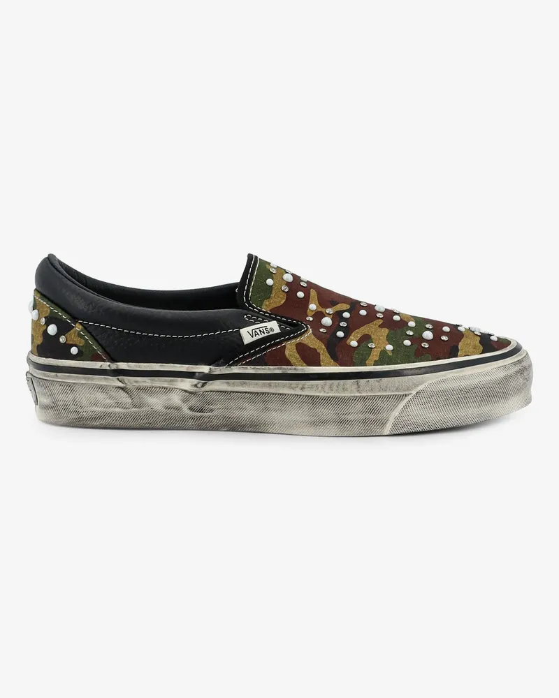 Vans LX Classic Slip-On 98 canvas and leather sneakers with all-over metal beads -  - gender_Man Black