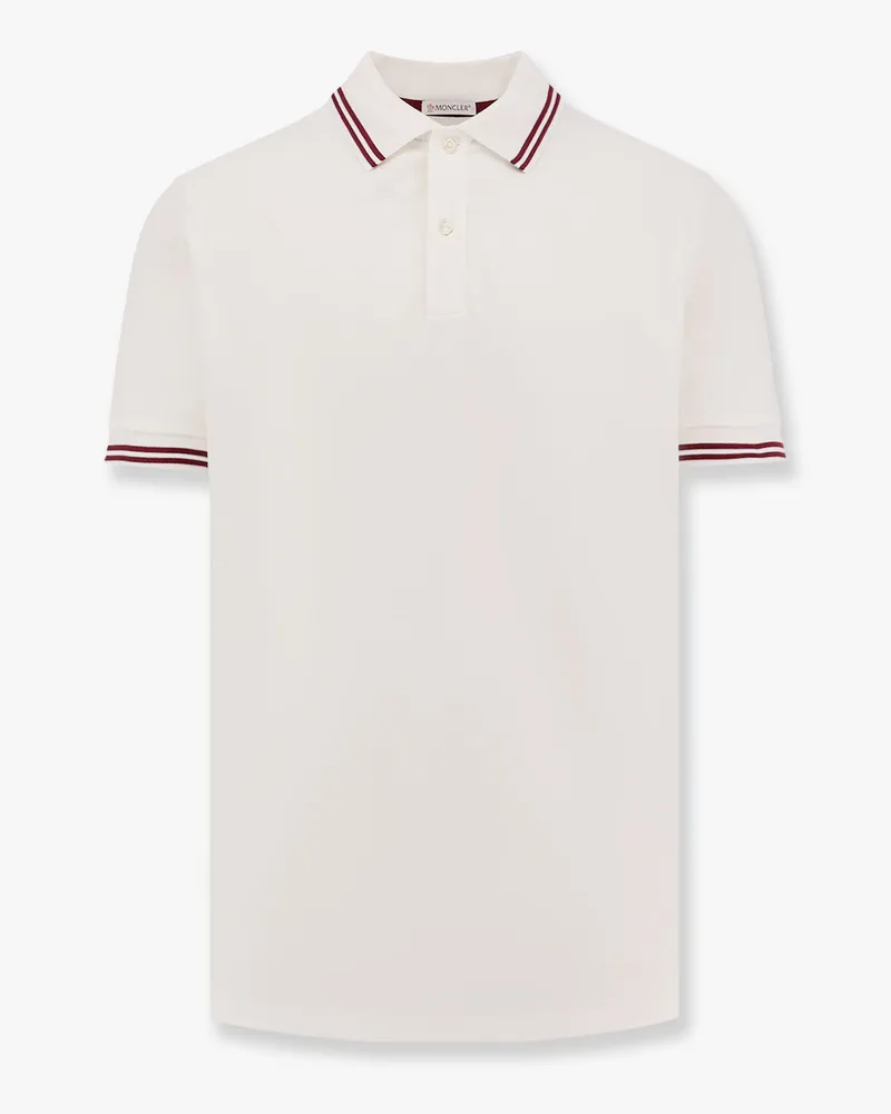 Moncler Cotton polo shirt with contrasting profiles -  - gender_Man White