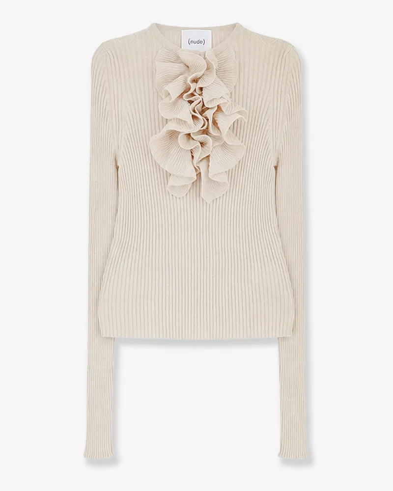 NUDE Ribbed cotton blend sweater -  - gender_Woman Beige