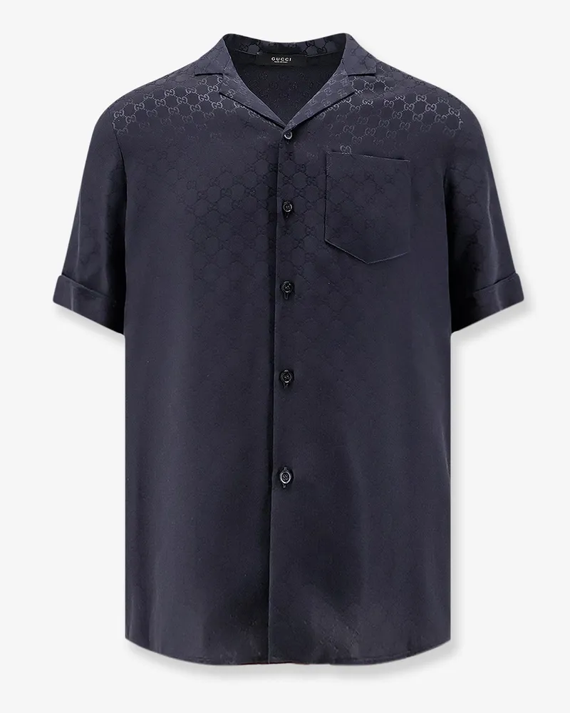 Gucci GG jacquard silk shirt -  - gender_Man Blue