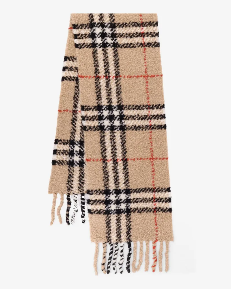 Burberry Wool blend and alpaca bouclé scarf -  - gender_Man Beige