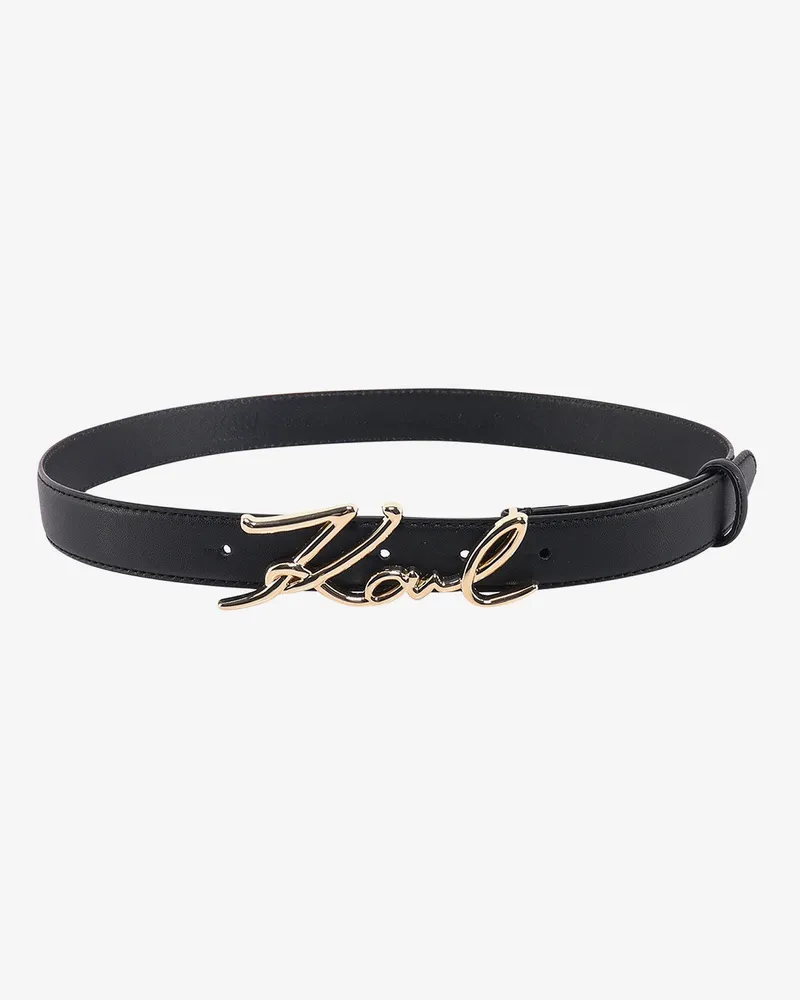 Karl Lagerfeld Leather belt with karl metal buckle -  - gender_Woman Black