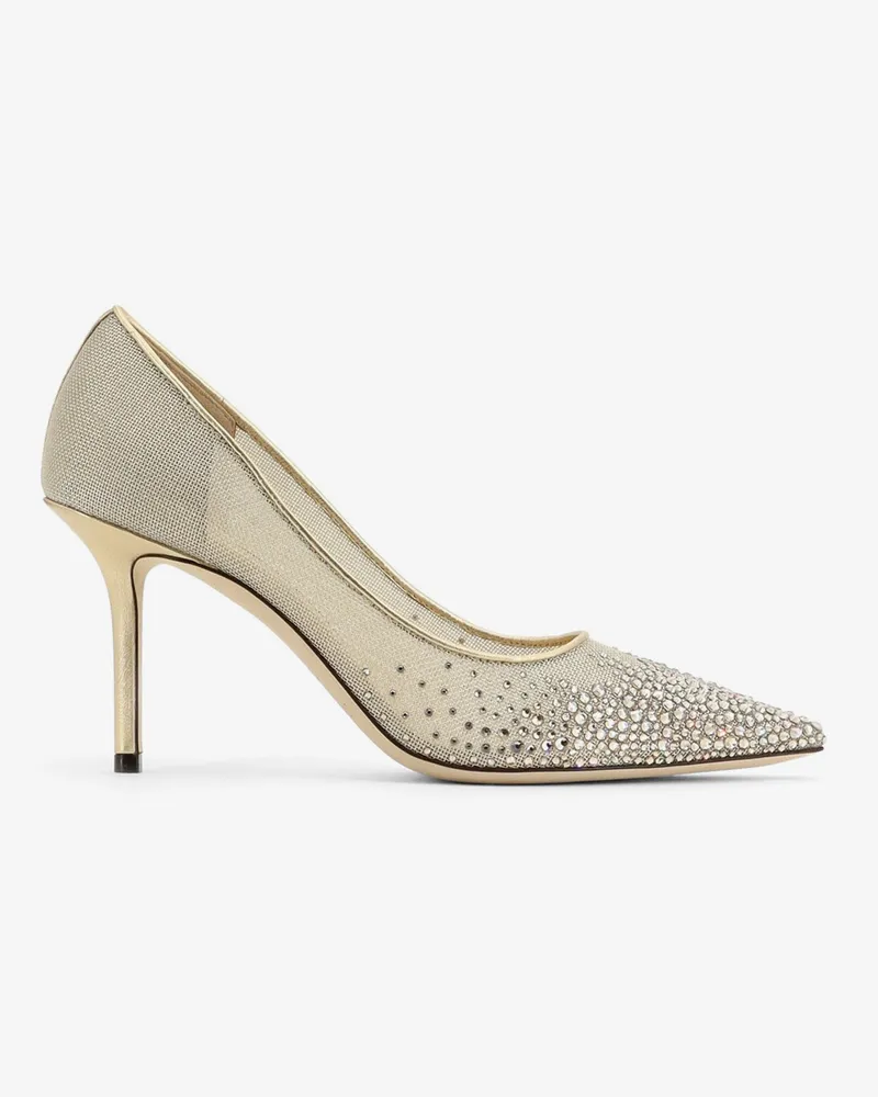 Jimmy Choo Love 85 mesh pumps with crystals -  - gender_Woman Gold