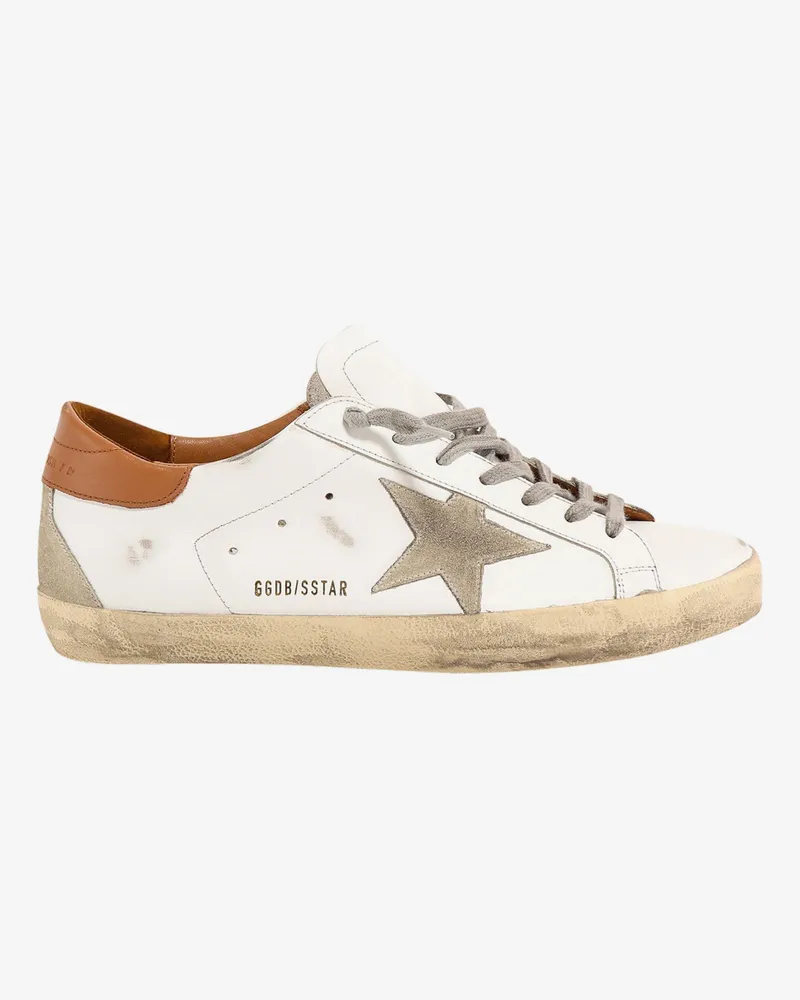 Golden Goose Super-star leather sneakers with back contrasting patch -  - gender_Man White