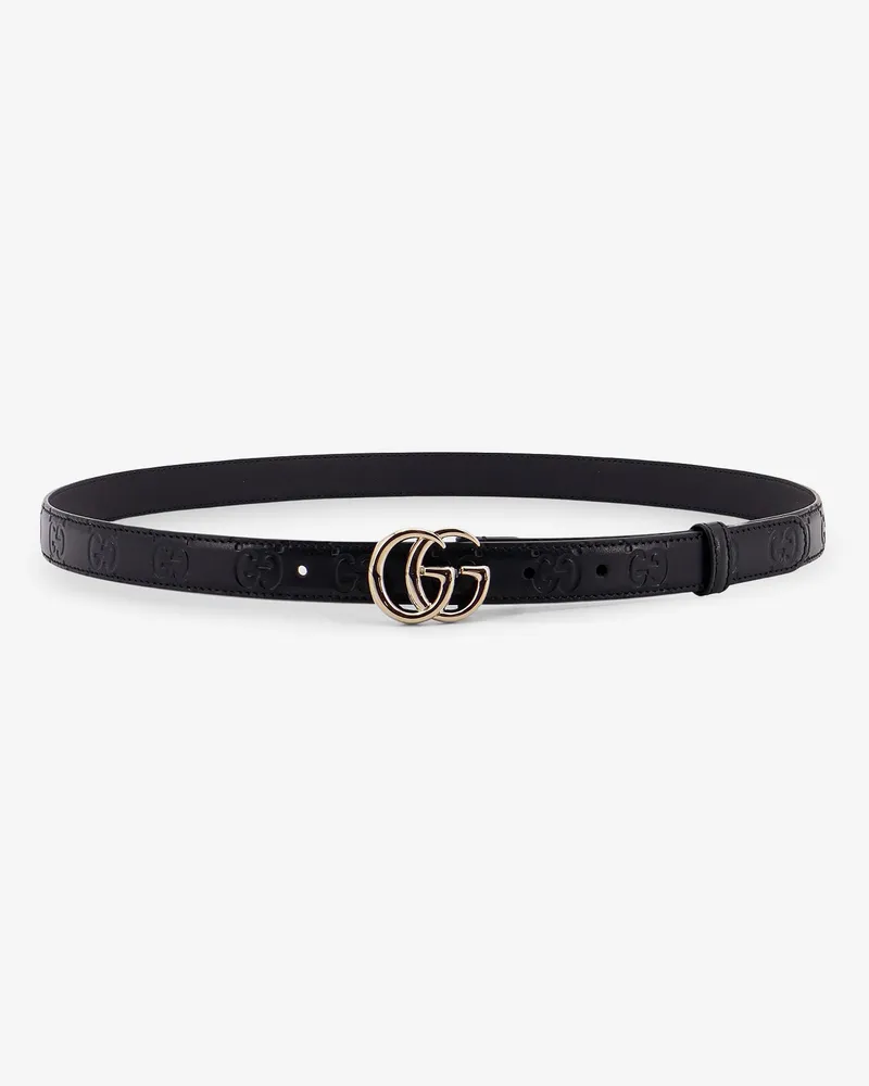 Gucci Leather belt with all-over GG logo -  - gender_Woman Black