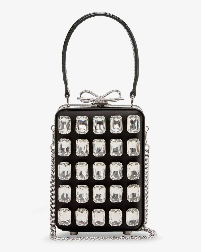 Self-Portrait Satin shoulder bag with crystals -  - gender_Woman Black