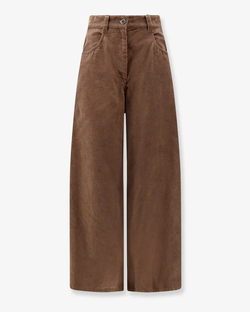 Brunello Cucinelli Maxi corduroy trousers -  - gender_Woman Brown