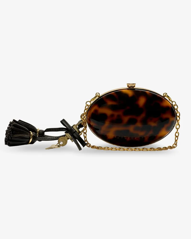 Self-Portrait Oval resin clutch bag -  - gender_Woman Brown