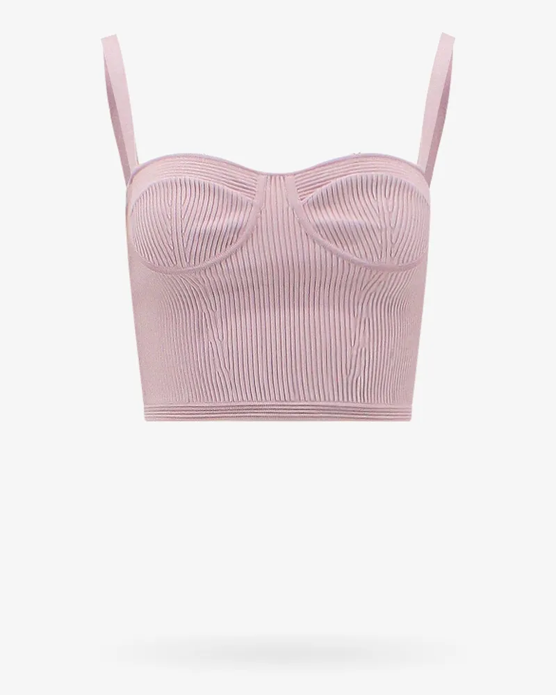 Alexander McQueen Ribbed fabric top -  - gender_Woman Pink