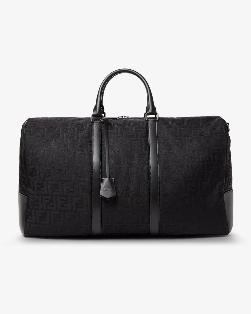 Fendi FF nylon duffel bag with leather inserts -  - gender_Man Black