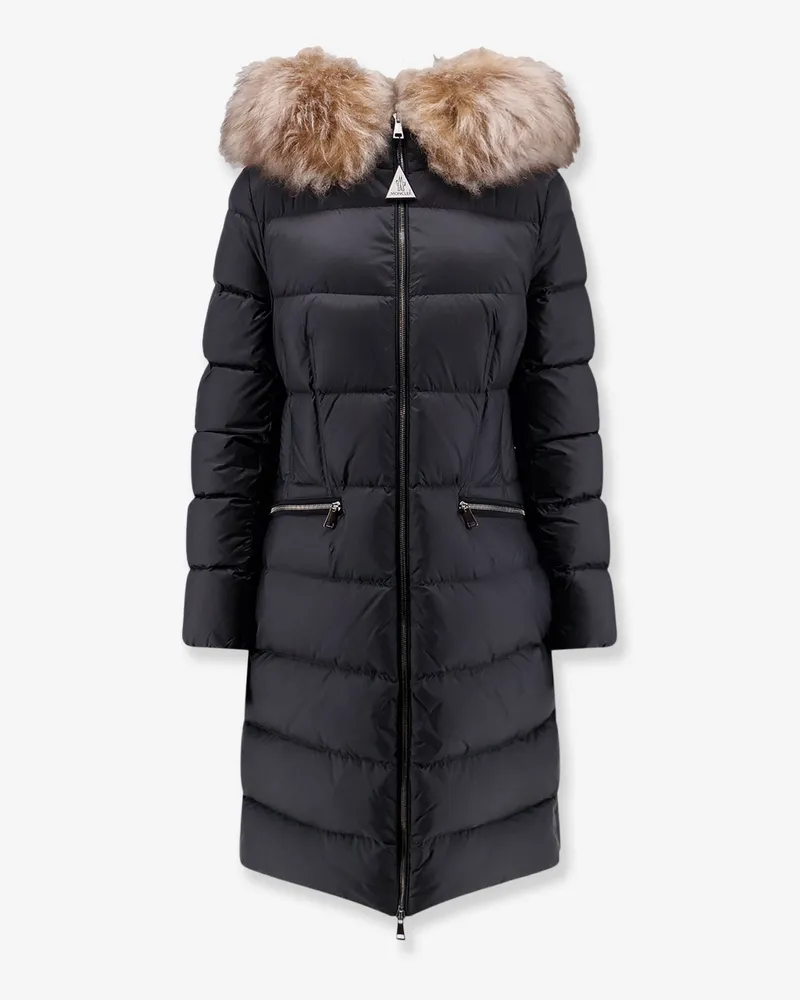 Moncler Boedic long down jacket with fur detail -  - gender_Woman Black