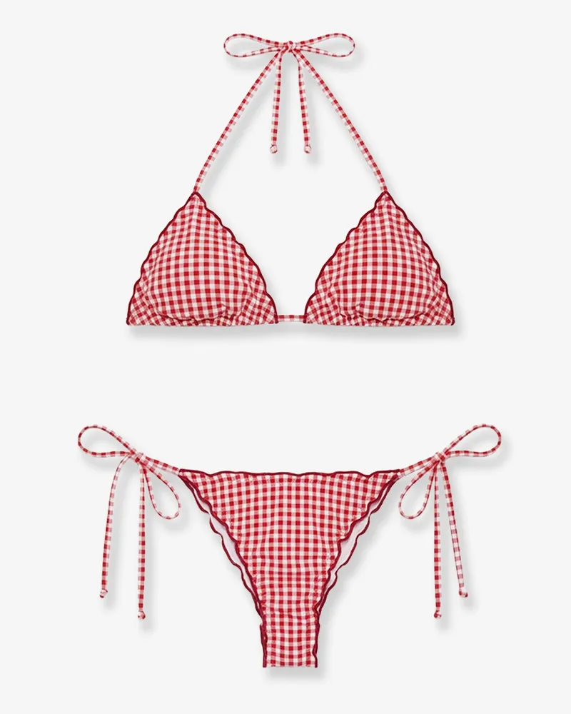 MC2 Saint Barth Sagitami nylon bikini with vichy pattern -  - gender_Woman Red