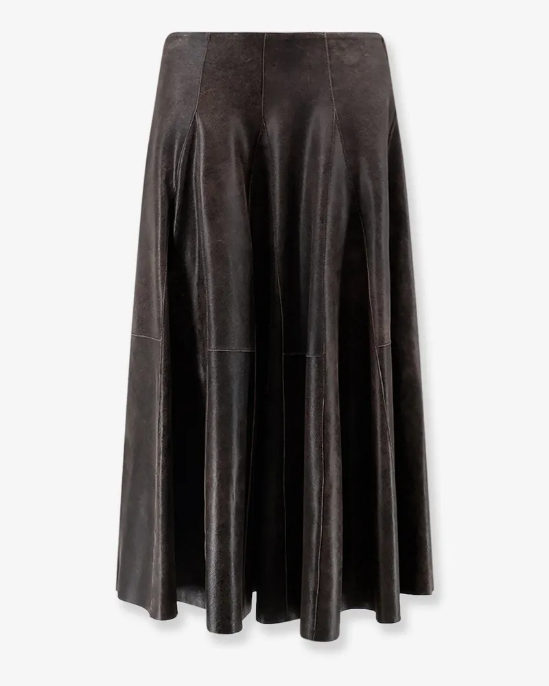 ALYSI Leather midi skirt -  - gender_Woman Brown