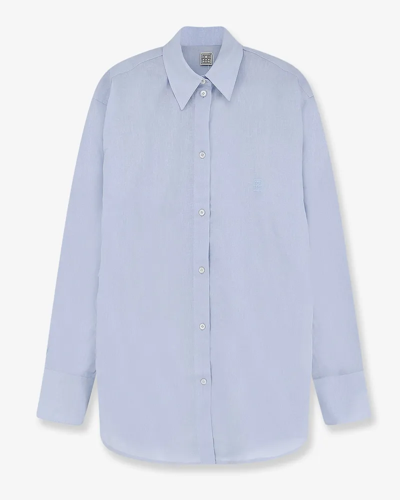 Totême Cotton and linen Oversized summer shirt -  - gender_Woman Blue