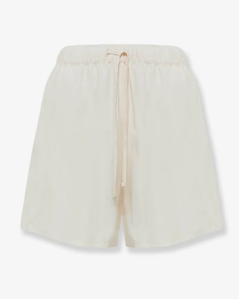 Laneus Viscose and linen blend Cancun bermuda shorts -  - gender_Woman Beige