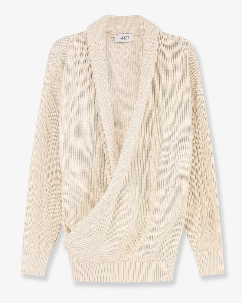 Laneus Cotton sweater  with crossed neckline -  - gender_Man White