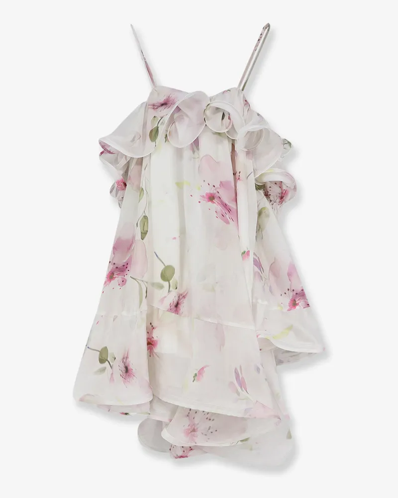 ACTUALEE Satin mini dress with flounces -  - gender_Woman White