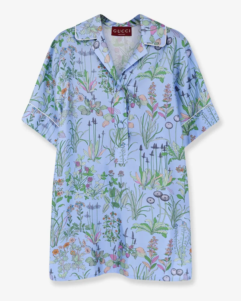 Gucci Printed silk shirt -  - gender_Woman Blue