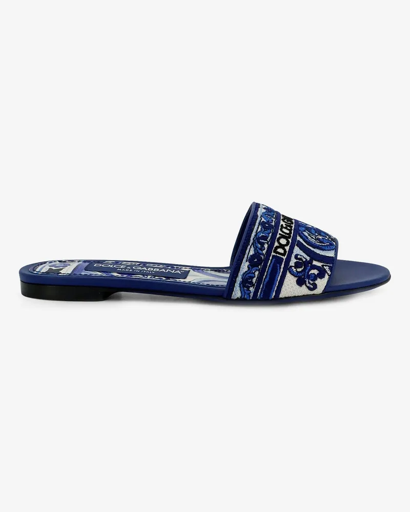 Dolce & Gabbana Maiolica sandals with all-over embroidery -  - gender_Woman Blue