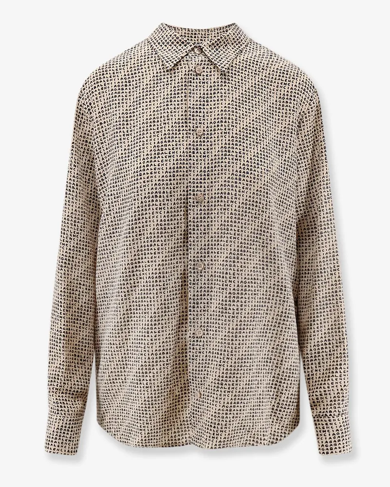 Balenciaga All Over Print Silk Shirt -  - gender_Woman Beige