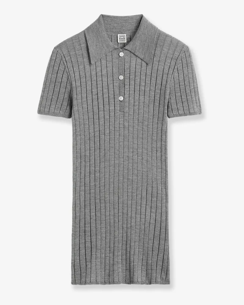 Totême Cashmere and silk blend polo shirt -  - gender_Woman Grey