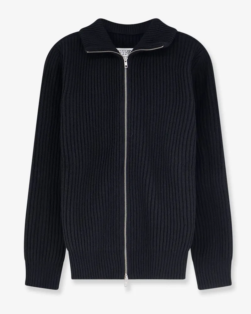 Maison Margiela Ribbed wool blend cardigan -  - gender_Man Black