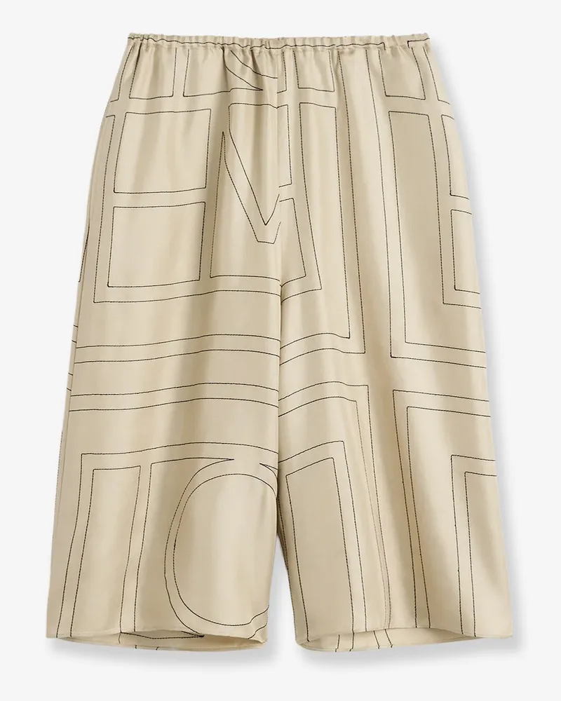 Totême Organic silk bermuda shorts -  - gender_Woman Beige