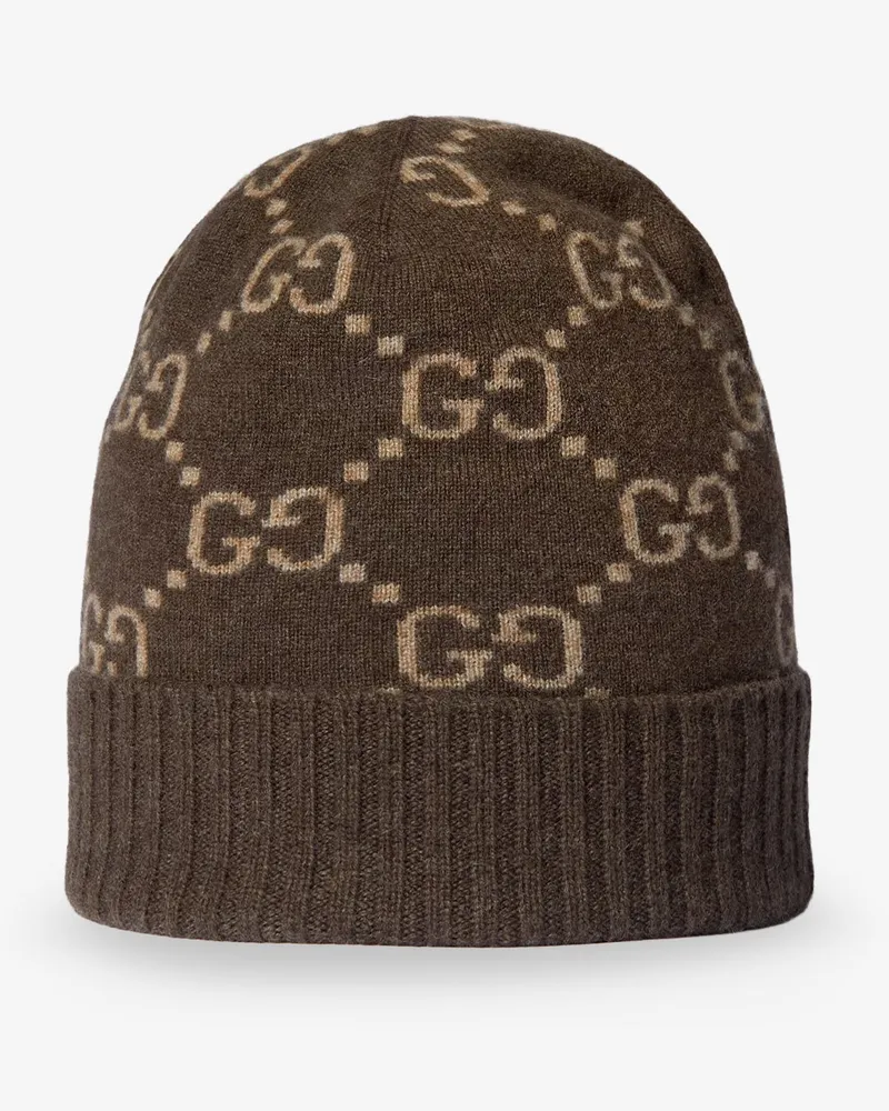 Gucci GG cashmere hat -  - gender_Man Brown