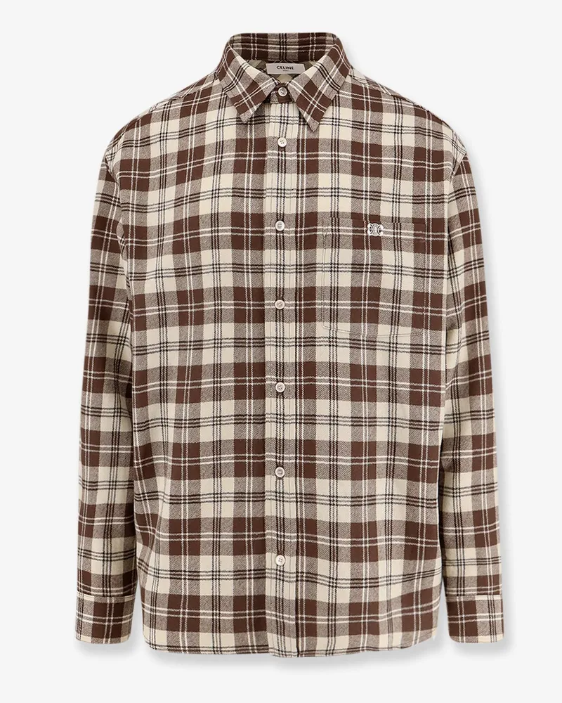 Celine Madras wool shirt -  - gender_Man Brown