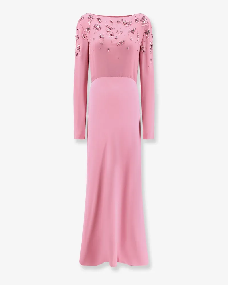 Alberta Ferretti Viscose long dress with silk top with sequins -  - gender_Woman Pink