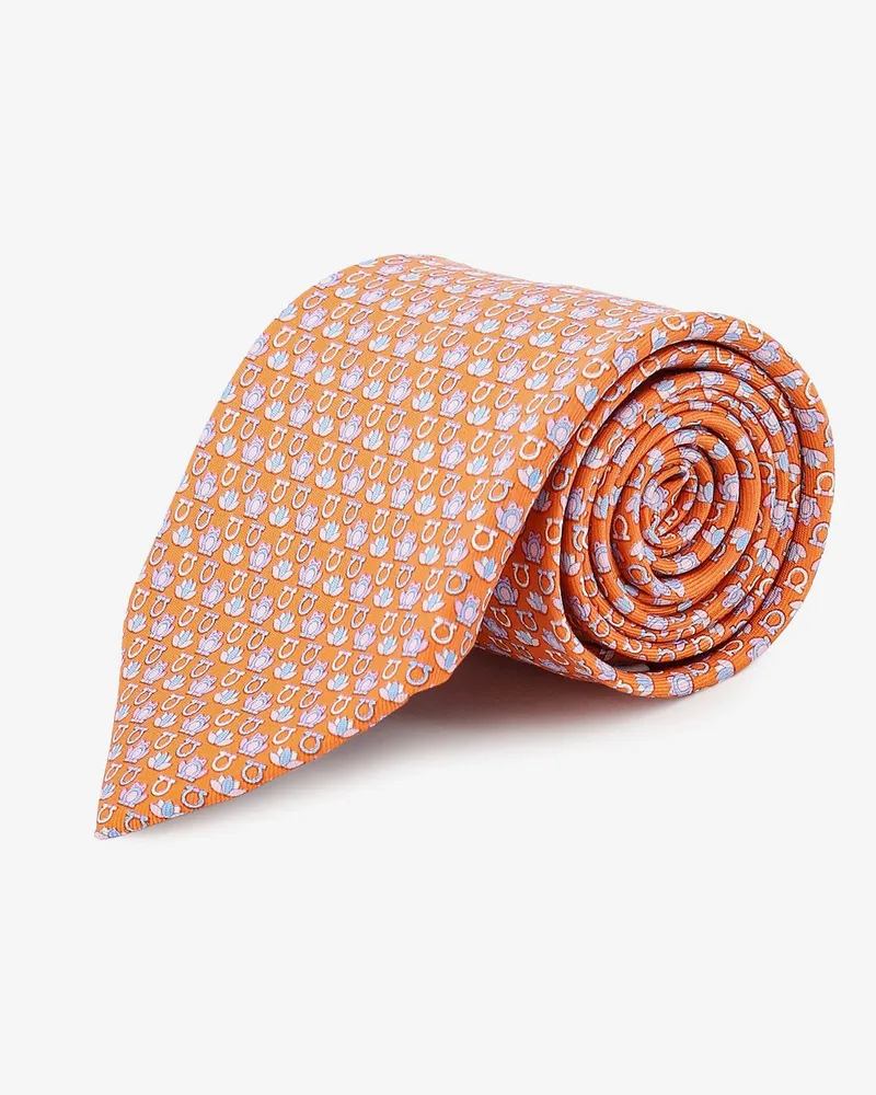 Ferragamo Silk tie -  - gender_Man Orange