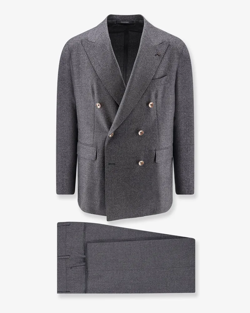Tagliatore Double-breasted stretch virgin wool suit -  - gender_Man Grey