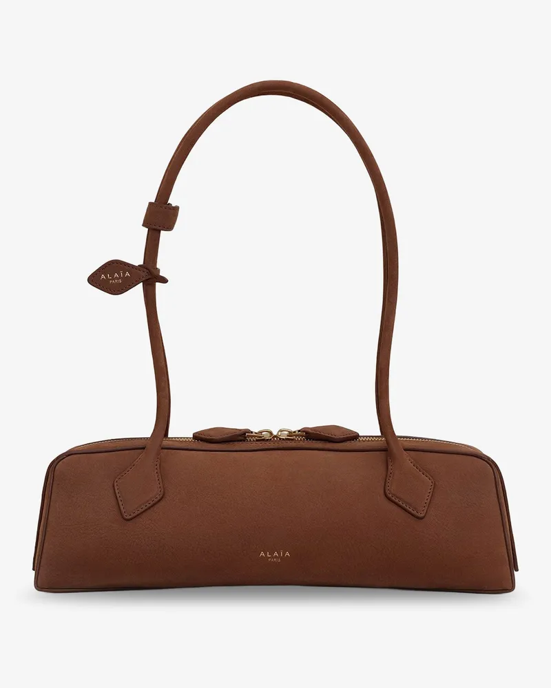 Alaïa Teckel Medium suede shoulder bag -  - gender_Woman Brown