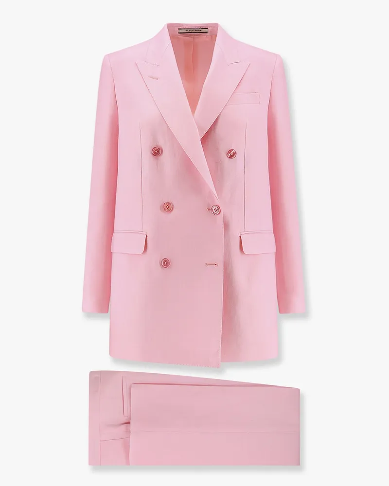 Tagliatore Cotton and linen blend suit with peak lapels -  - gender_Woman Pink