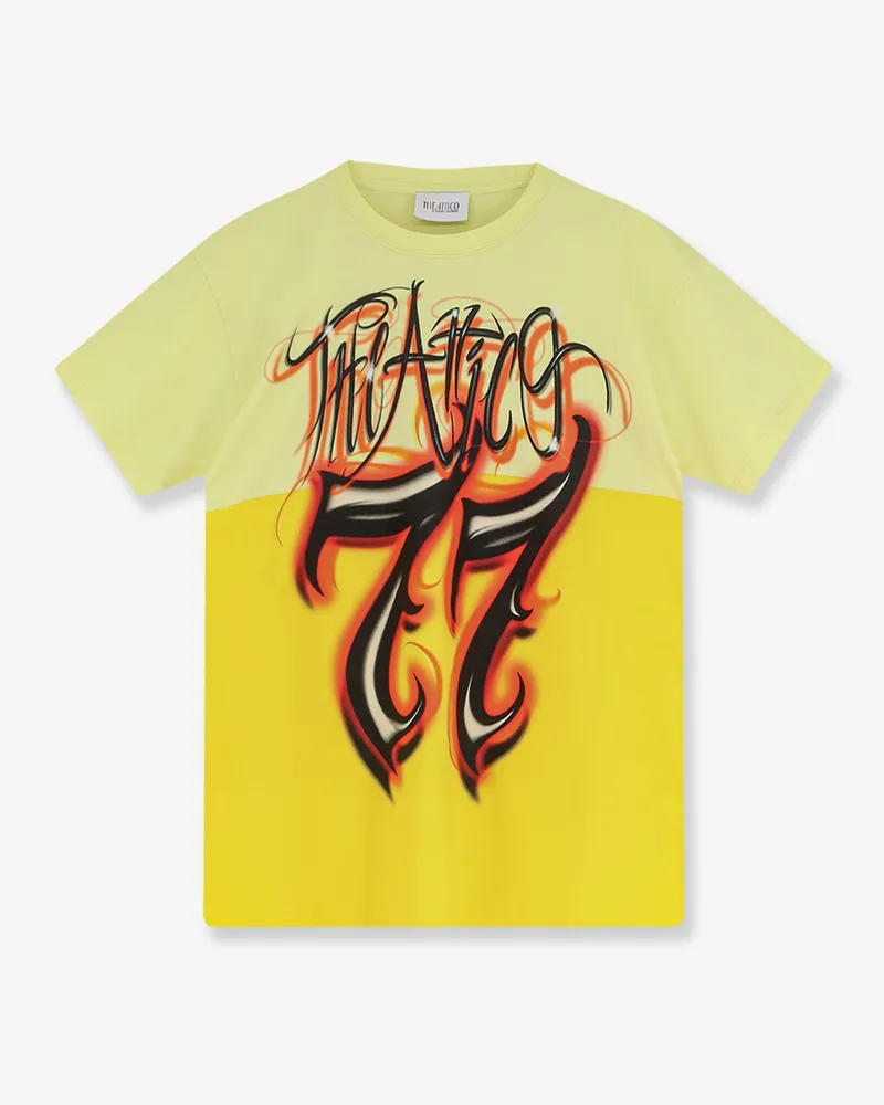 ATTICO Cotton T-shirt with front logo print -  - gender_Woman Yellow