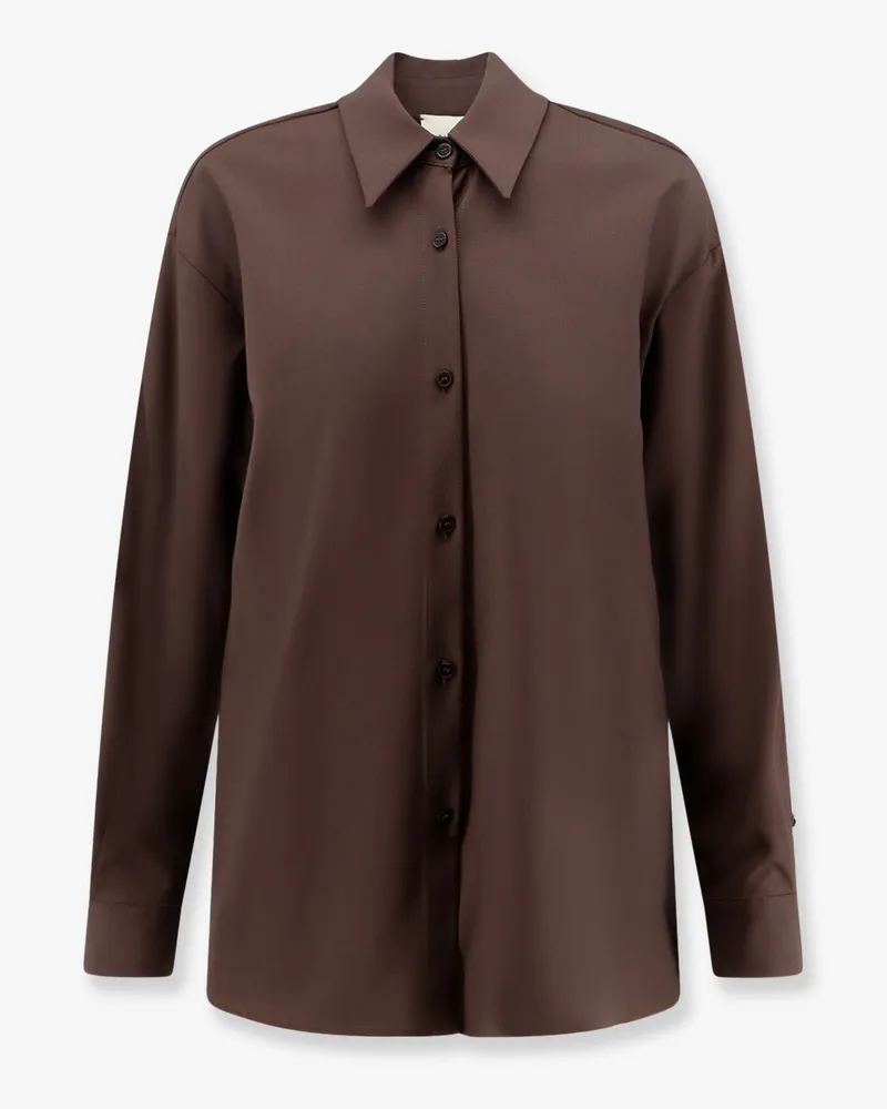 ALYSI Stretch virgin wool shirt -  - gender_Woman Brown