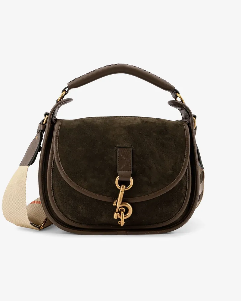 Burberry Messenger B Clip suede crossbody bag -  - gender_Woman Brown