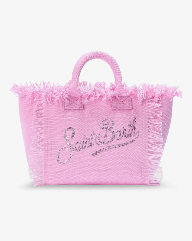 MC2 Saint Barth Colette canvas shoulder bag with rhinestone logo on the front -  - gender_Woman Pink