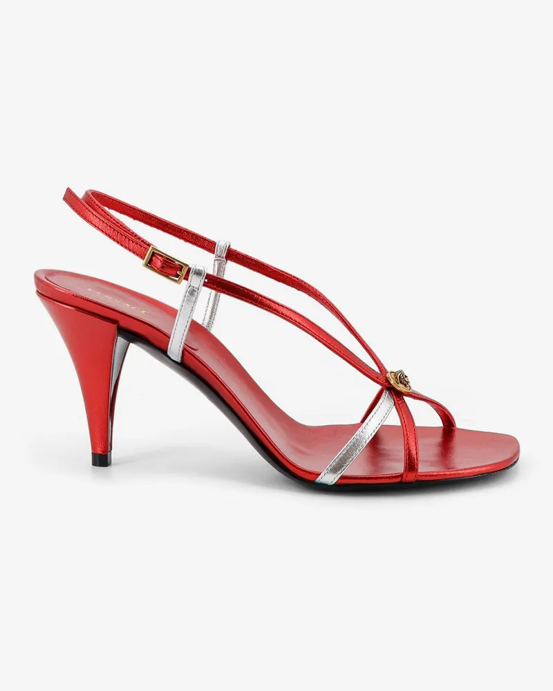 Versace Metallic leather sandals with Medusa logo on the front -  - gender_Woman Red